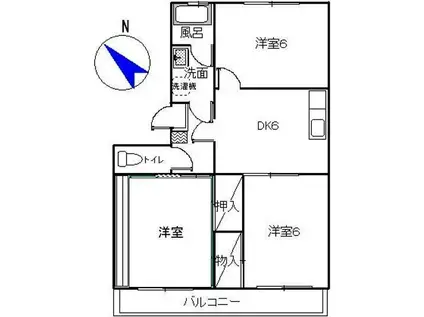 メゾン・オーガスト(3DK/3階)の間取り写真
