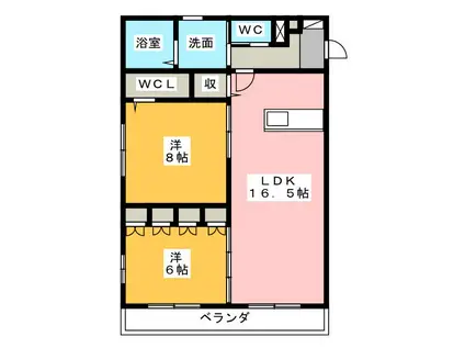 メゾン・ソレイユII(2SLDK/1階)の間取り写真