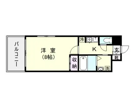 ミレニアム中洲(1K/4階)の間取り写真