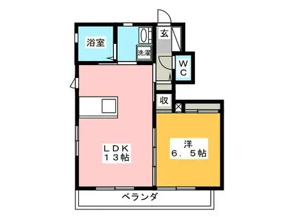 リッツ・セピアコート A(1LDK/1階)の間取り写真