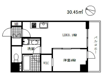 ブエナビスタ神戸駅前(1LDK/9階)の間取り写真