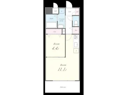 グリシーヌ(1LDK/6階)の間取り写真