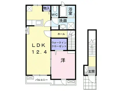 バスケット ハウスII(1LDK/2階)の間取り写真