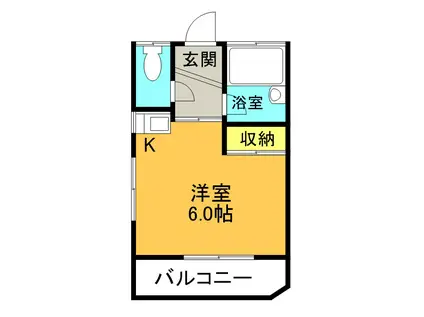 ジョイフル助任(1K/1階)の間取り写真