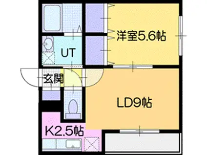 PRIME千歳朝日町(1LDK/3階)の間取り写真