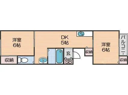 オークミマツ(2DK/3階)の間取り写真