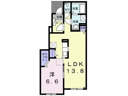 ボヌール・デ・ラ・メゾンI(1LDK/1階)の間取り写真