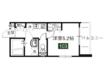 アルブル八王子千人町(1K/1階)の間取り写真