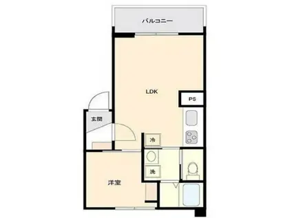 三田巣鴨コーポ(1LDK/2階)の間取り写真