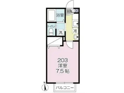 カモミール(1K/2階)の間取り写真