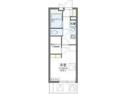 レオパレスWING西淀(1K/2階)の間取り写真