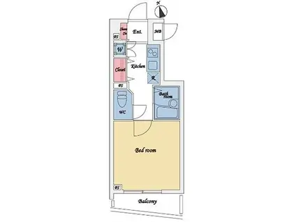 サンテミリオン目白台(1K/4階)の間取り写真