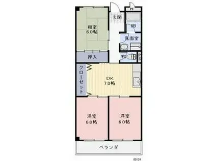 サンピース(3DK/3階)の間取り写真