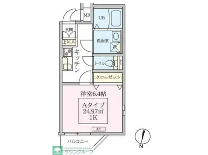 スカイルーチェ南浦和(1K/3階)の間取り写真