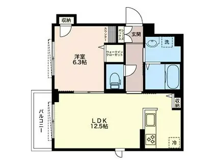 グランツ(1LDK/2階)の間取り写真