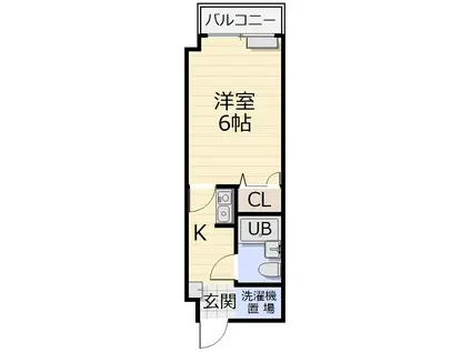 ダイアパレス安野屋(1K/2階)の間取り写真