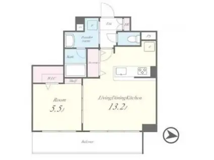 NOUVELLE MAISON YAMAYAII(1LDK/7階)の間取り写真