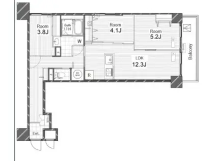 ライオンズプラザ亀戸(3DK/8階)の間取り写真