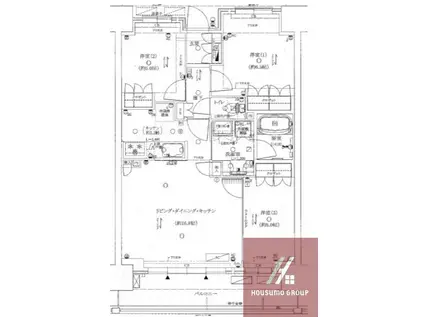 リバーガーデン四天王寺(3LDK/11階)の間取り写真