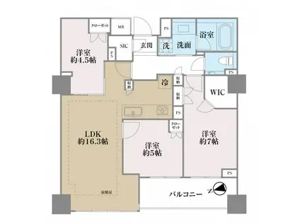 南青山マスターズハウス(3LDK/4階)の間取り写真