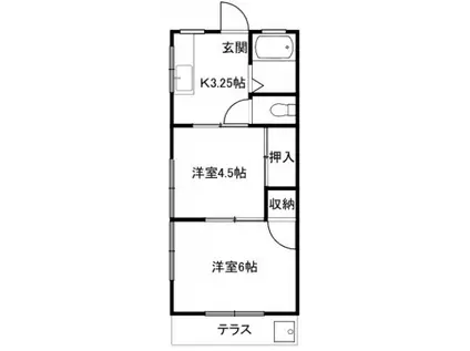 第5裕和ハイツ(2K/1階)の間取り写真