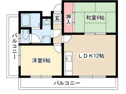 フォート・イエローストーン(2LDK/3階)の間取り写真