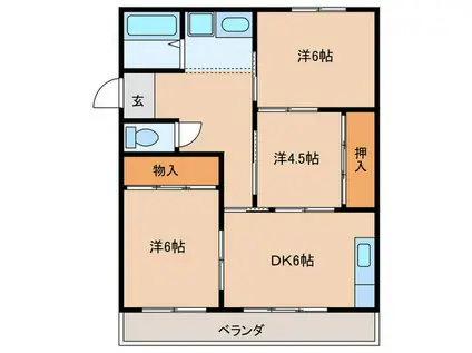 メイホーハイツ(3DK/1階)の間取り写真