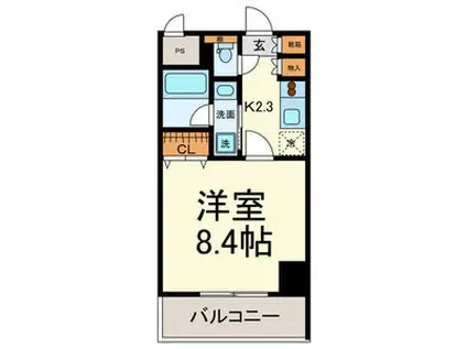 グランルージュ栄II(1K/5階)の間取り写真