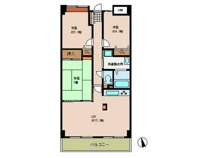 シーブリーズハウス観音(3LDK/4階)の間取り写真