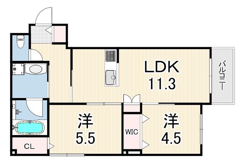 へーベルメゾン甲子園(2LDK/3階)の間取り写真