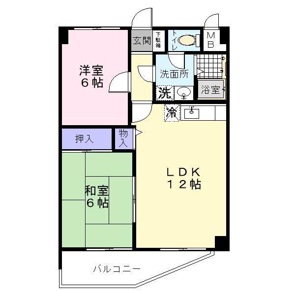 サンルミエール(2LDK/2階)の間取り写真
