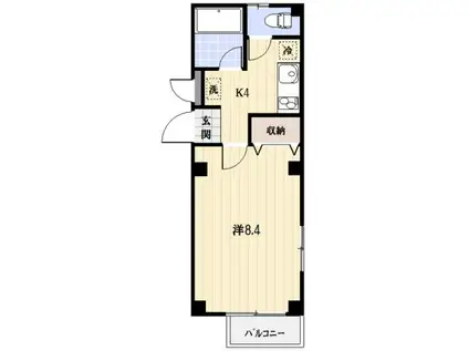 アストラコスモ新百合ヶ丘(1K/1階)の間取り写真