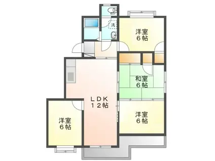 第二ゴトウハイツ(4LDK/2階)の間取り写真