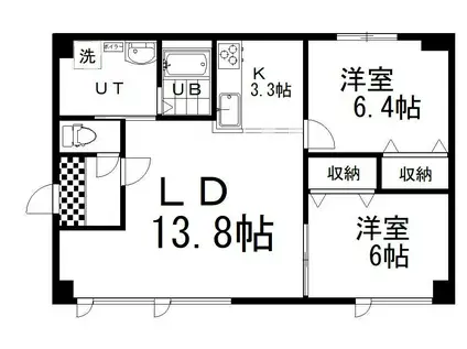 FTビル(2LDK/2階)の間取り写真