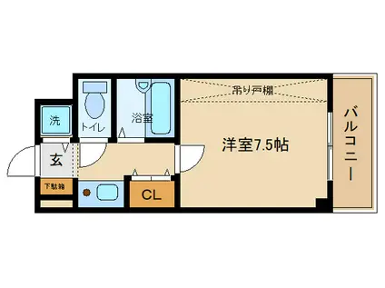 ヴェルジェ旭丘(1K/2階)の間取り写真