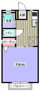 スモール・ザ・ワールド(1K/1階)の間取り写真
