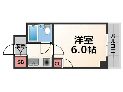 KSピースマンション(1K/6階)の間取り写真