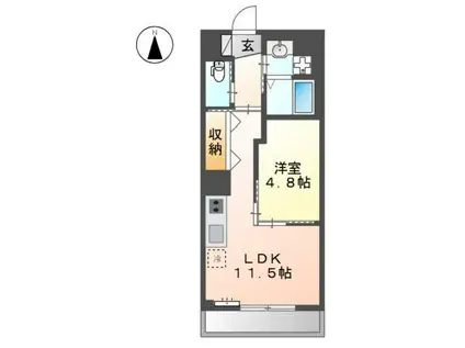 プレシャス(1LDK/2階)の間取り写真