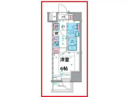 ジェノヴィア青砥スカイガーデン(1K/6階)の間取り写真