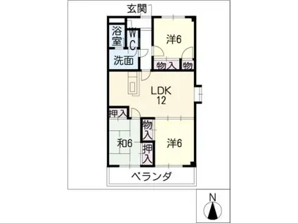 マインシュロス妙音(3LDK/3階)の間取り写真