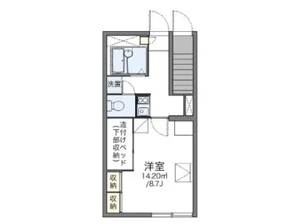 CARMINA(1K/1階)の間取り写真