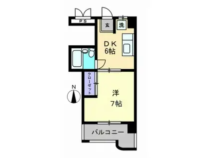 レジデンスノナミ(1DK/3階)の間取り写真