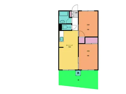 大雄山マンション(2DK/1階)の間取り写真