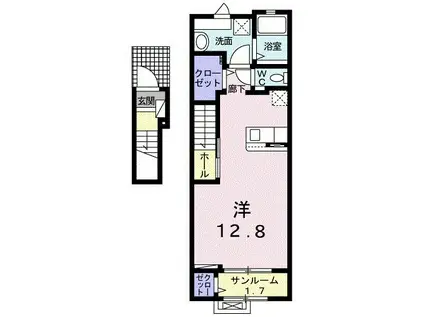 ラ・フェリーチェ(ワンルーム/2階)の間取り写真