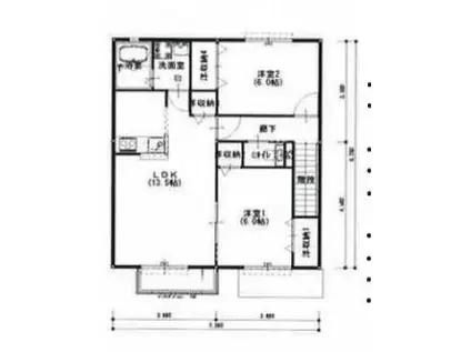 モンソレーユ(2LDK/2階)の間取り写真