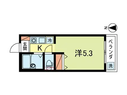 アローハイツ(1K/1階)の間取り写真