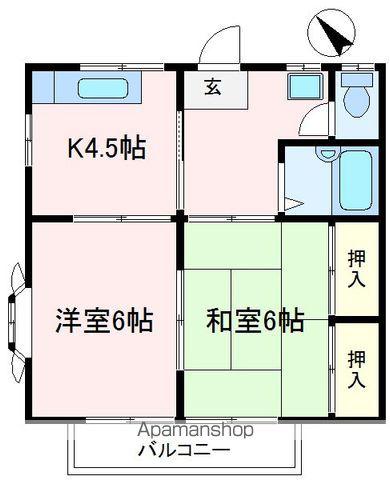 シティハイツ南台(2K/2階)の間取り写真