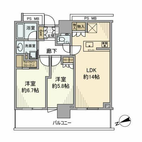 クラッシィタワー東中野(2LDK/16階)の間取り写真