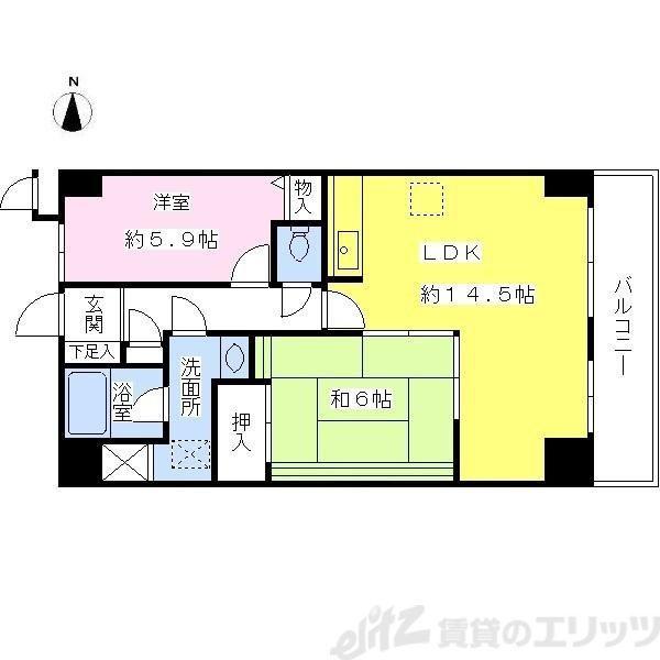 グレーシア大西(2LDK/9階)の間取り写真