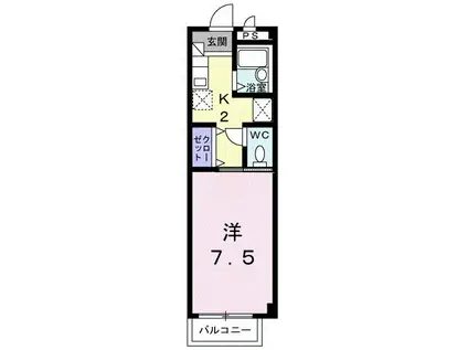 プレ デユ ボア(1K/2階)の間取り写真